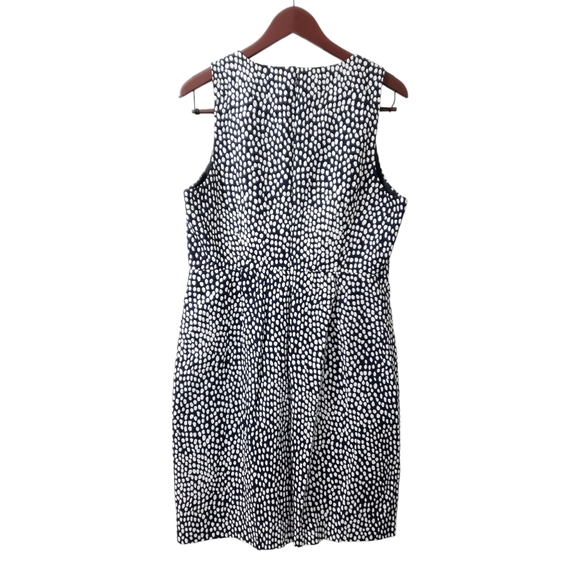 J Crew Cotton Polka Dot Sheath Dress Size 14 Knee Length Midi Sleeveless - Picture 4 of 12